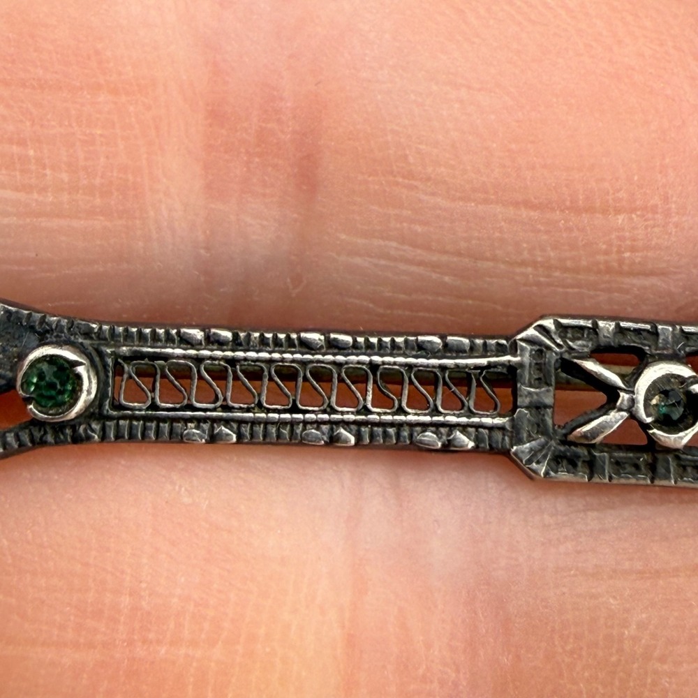 Vintage Sterling Silver Bar Brooch - Picture 3 of 14